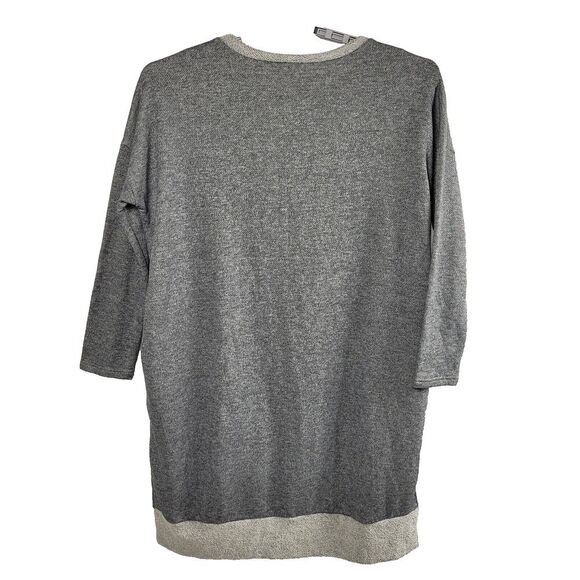 Red Lolly Tunic Sweater Medium Gray Flecked Cotton Blend USA Made High Low Hem - Picture 6 of 13